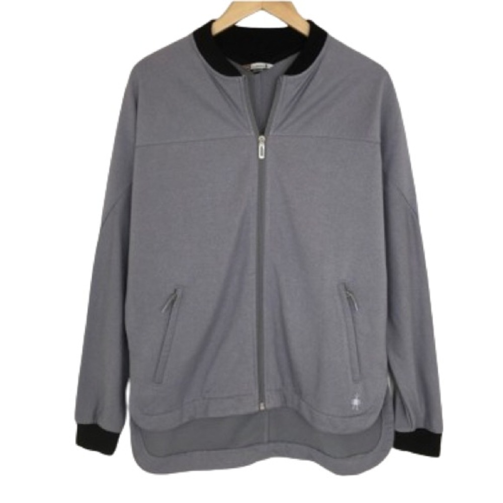 Smartwool Full Zip Jacket Sweater Lightweight Gray Wool Blend Men’s Size Medium
